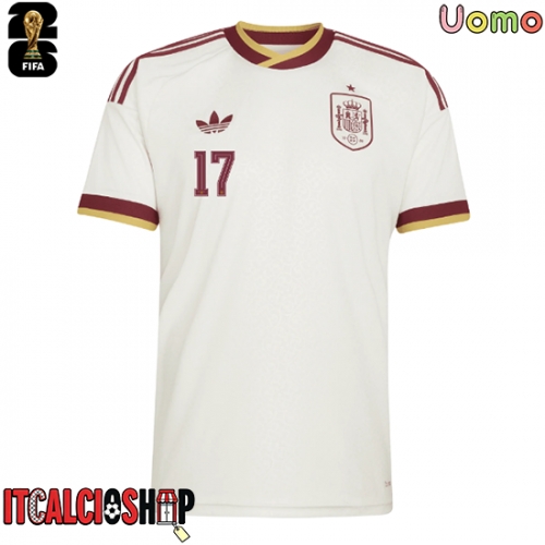 Spagna Nico Williams #17 Seconda Maglia Mondiali 2026 Manica Corta